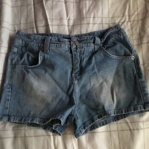 Blue denim shorts